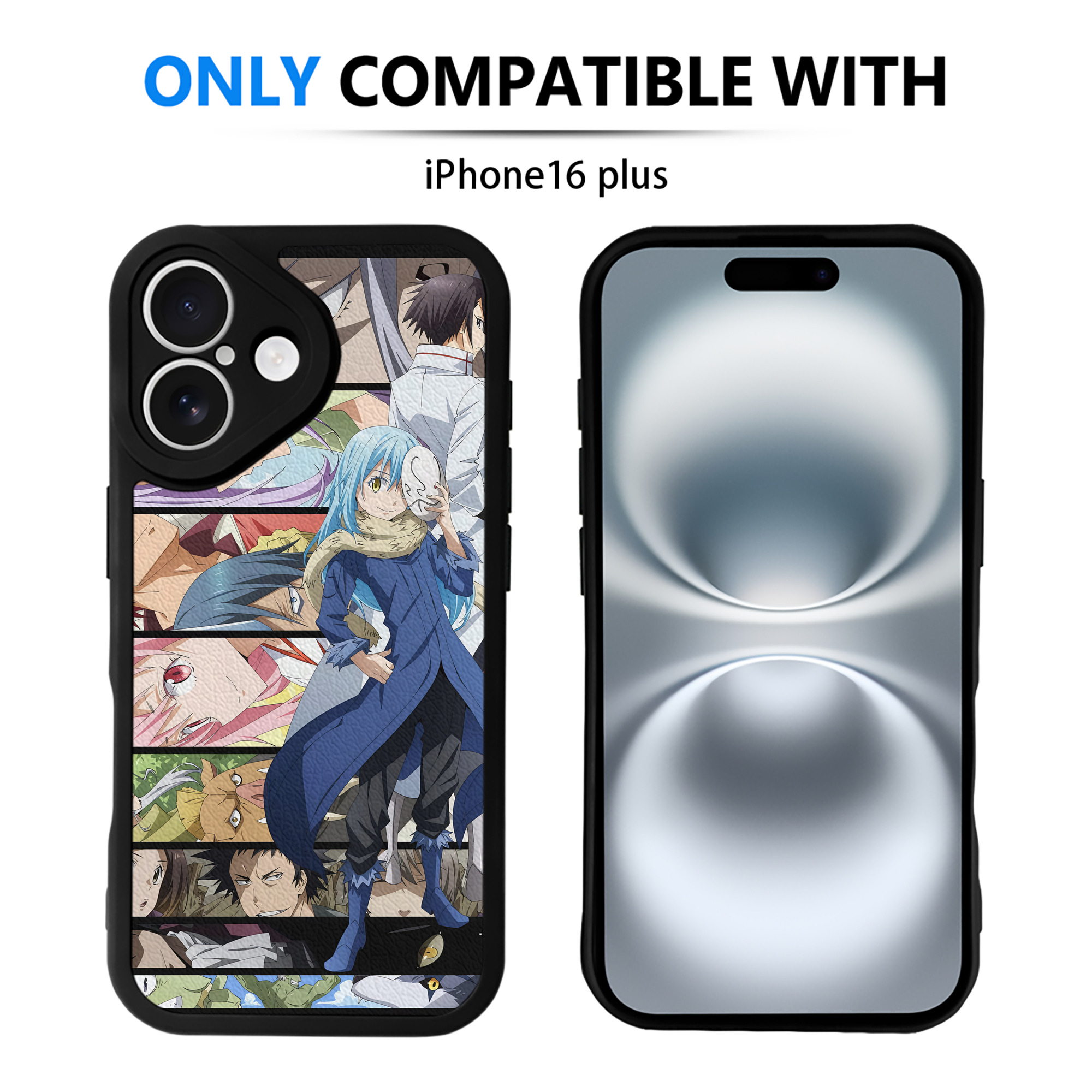 （画像用） 転スラ Regarding Reincarnated to Slime 【iPhone 16シリーズ対応】シリコンスマホケース（レザー調） 材質：シリコン